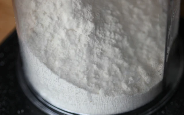 Flour on a digital kitchen scale