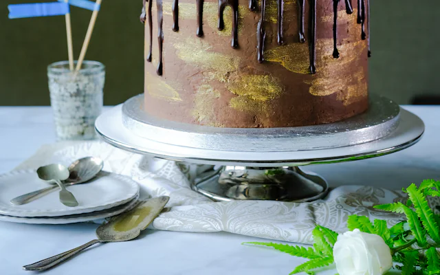 Layer cake on a cake stand