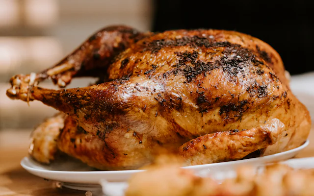 Roast chicken on a plate