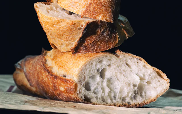 Sliced loaves of bread